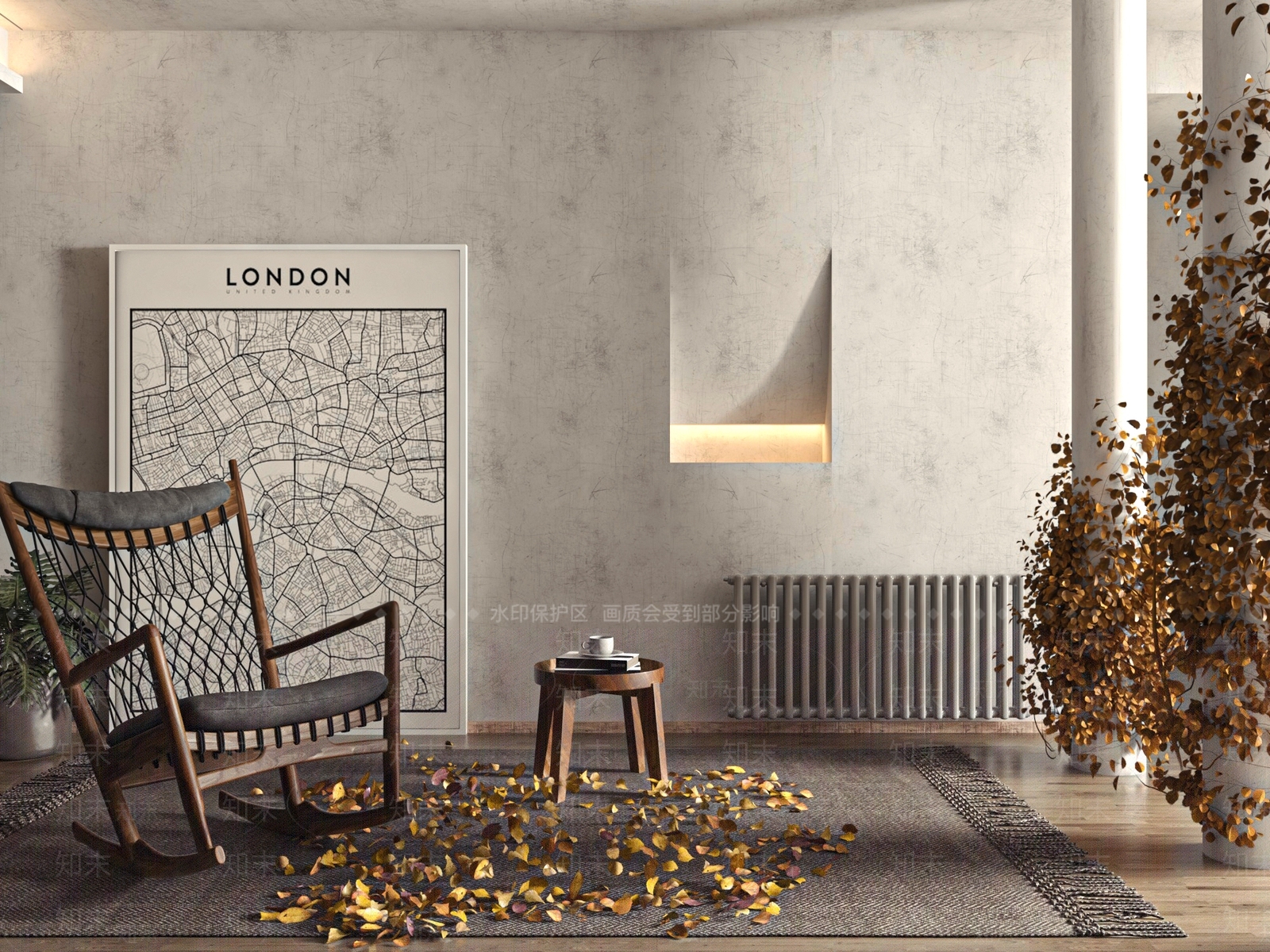 侘寂椅子凳子组合3D模型下载【ID:1100647802】