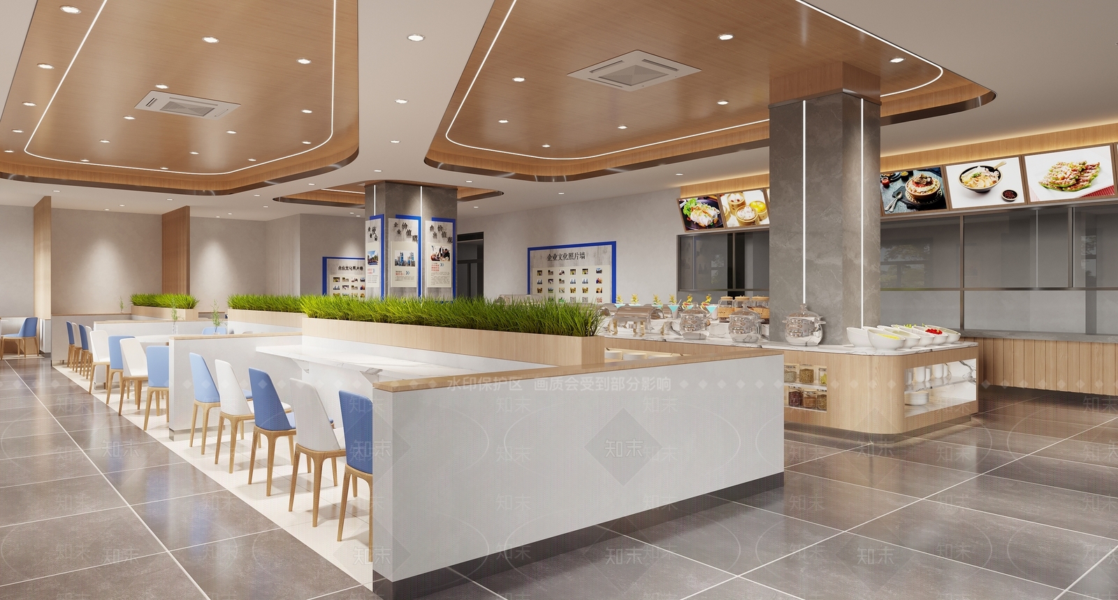 现代自助餐厅3D模型下载【ID:1100648037】