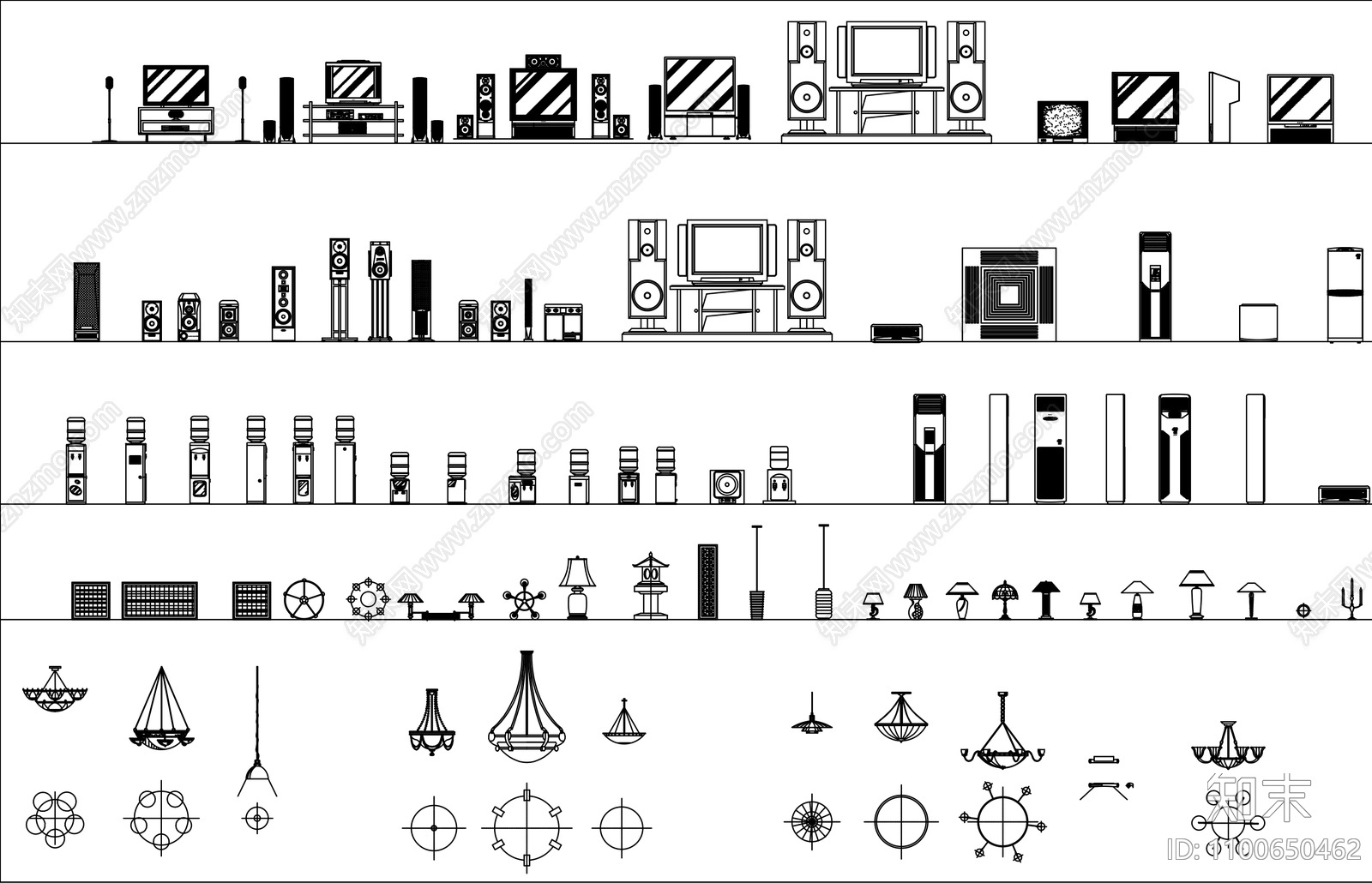 家用电器立面图库施工图下载【ID:1100650462】