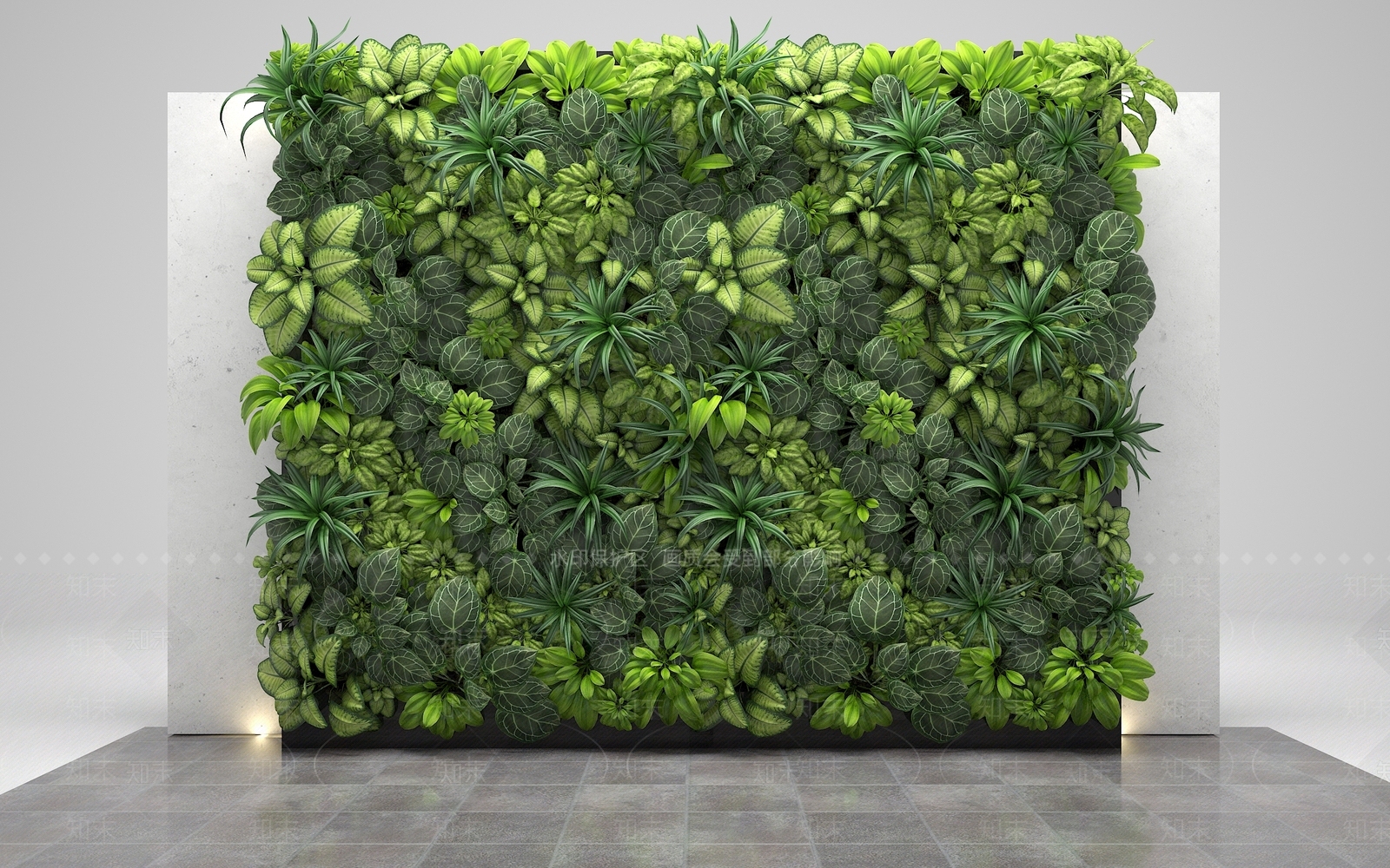 现代绿植墙3d模型下载