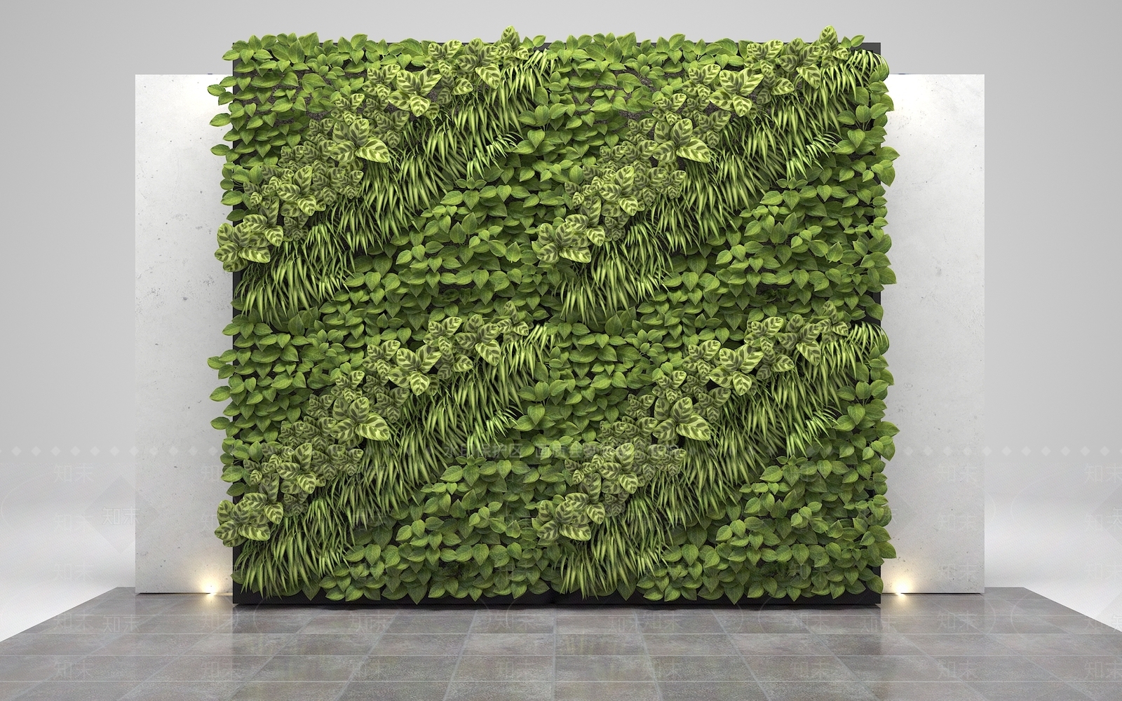 现代绿植墙3D模型下载【ID:1100653340】