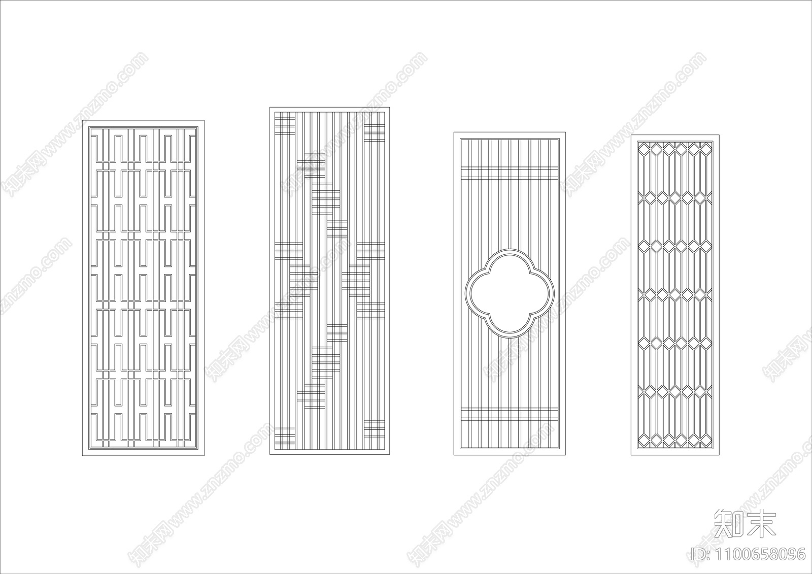 现代隔断cad施工图下载【ID:1100658096】