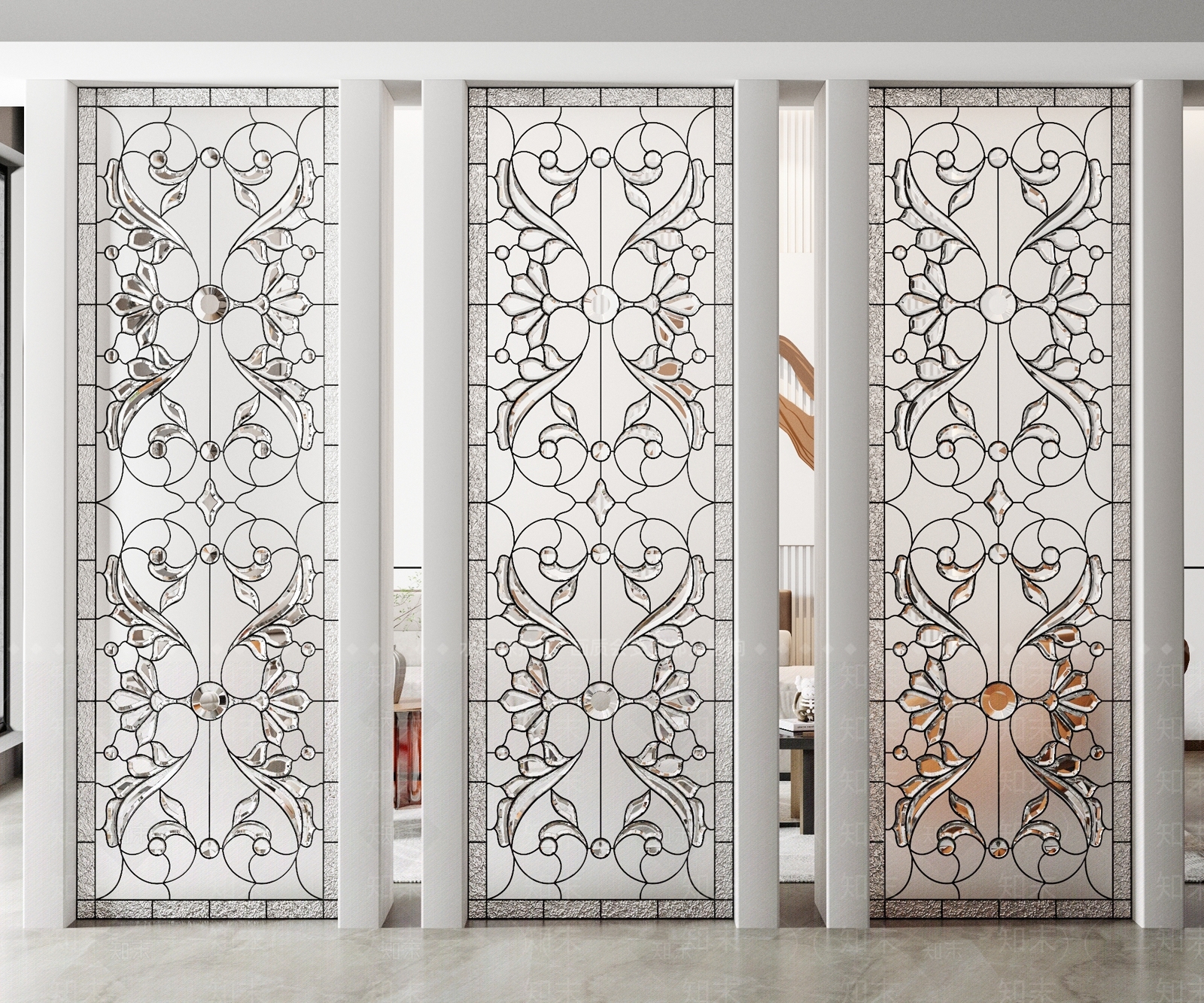 欧式古典隔断3d模型下载【id:1100659333】