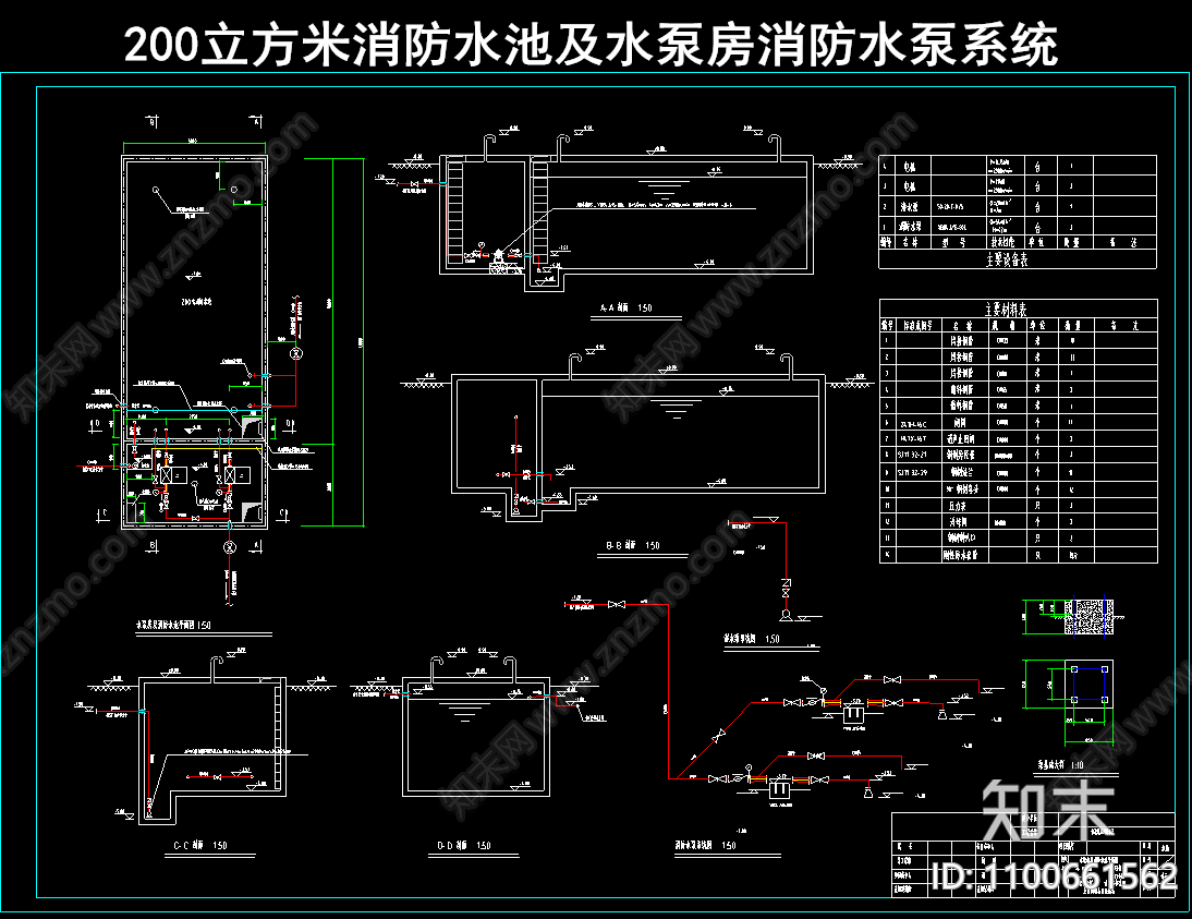 消防水池cad施工图下载【ID:1100661562】