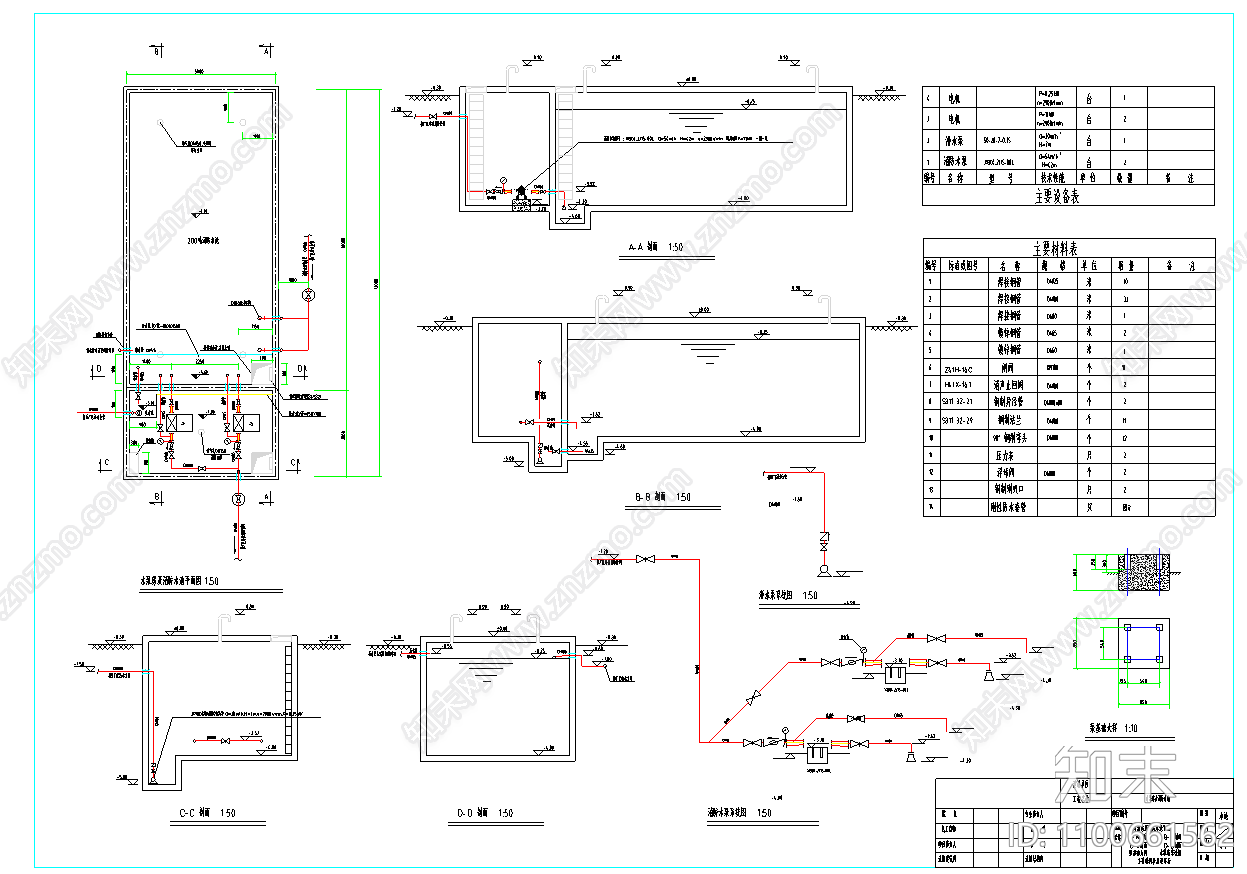 消防水池cad施工图下载【ID:1100661562】