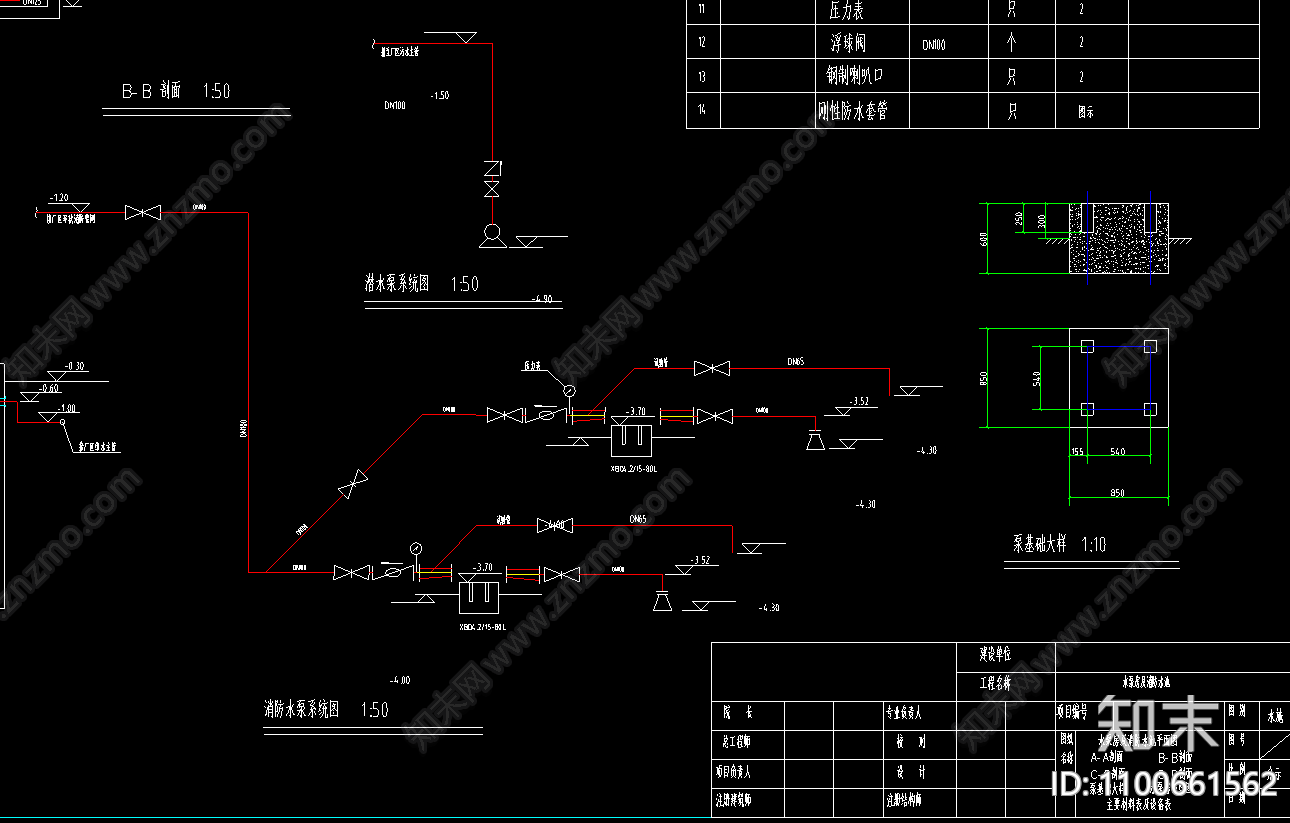 消防水池cad施工图下载【ID:1100661562】