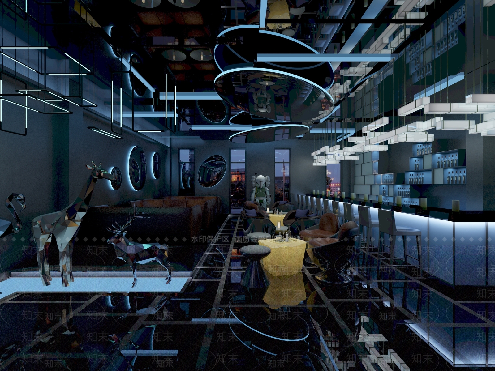 现代酒吧3D模型下载【ID:1100668995】