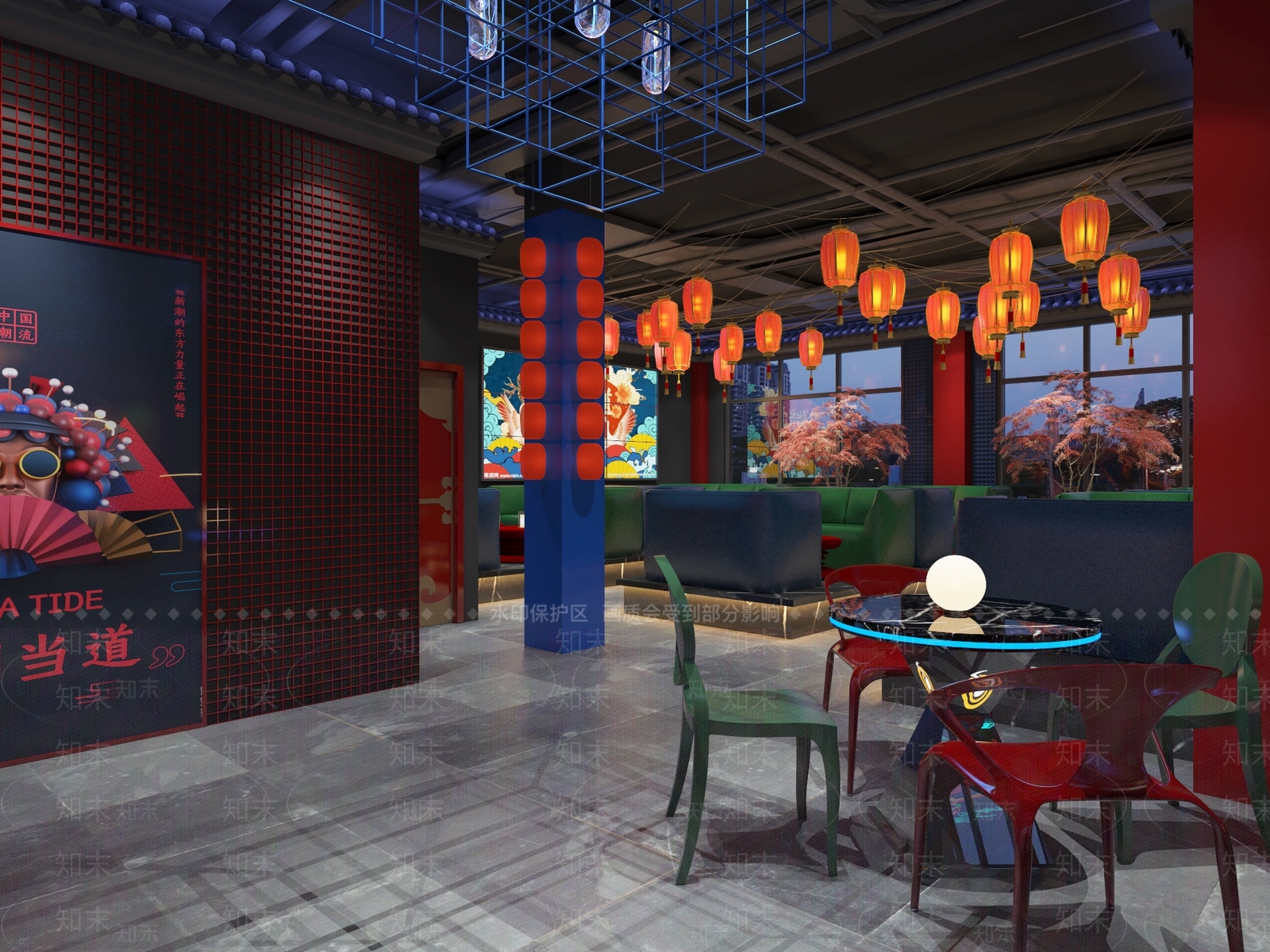 工业风国潮酒吧3D模型下载【ID:1100669087】