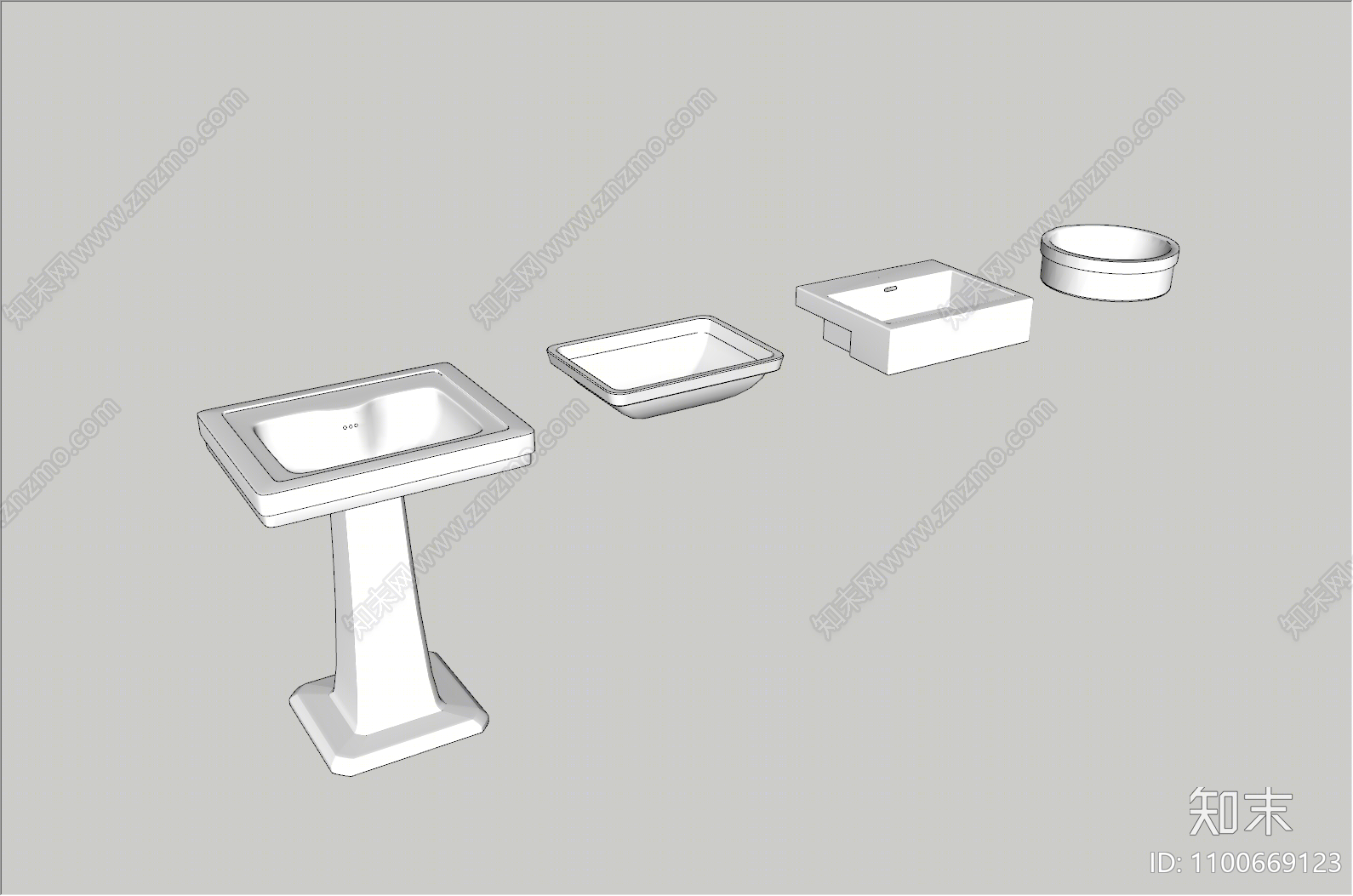 现代洗面盆SU模型下载【ID:1100669123】