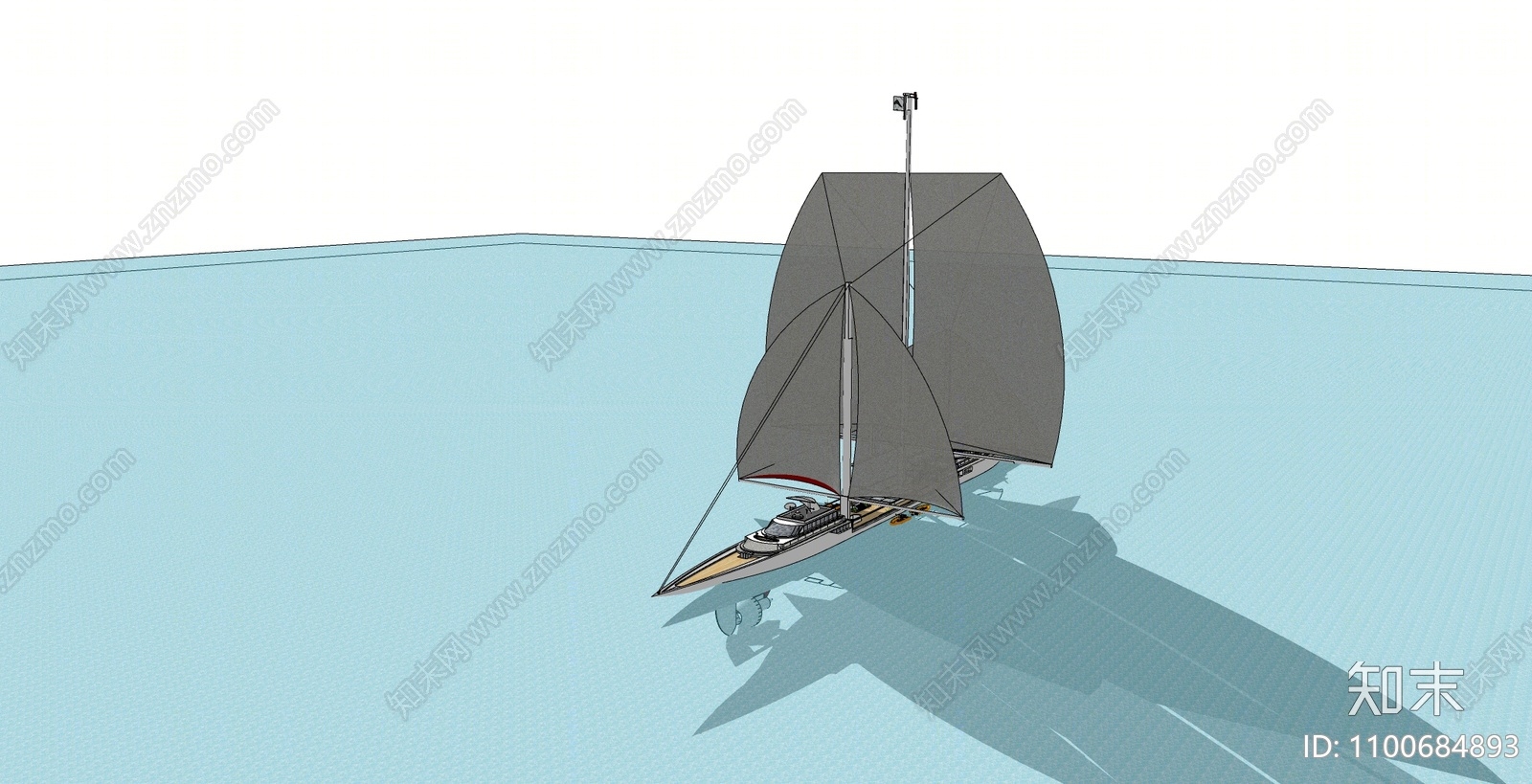 现代帆船SU模型下载【ID:1100684893】