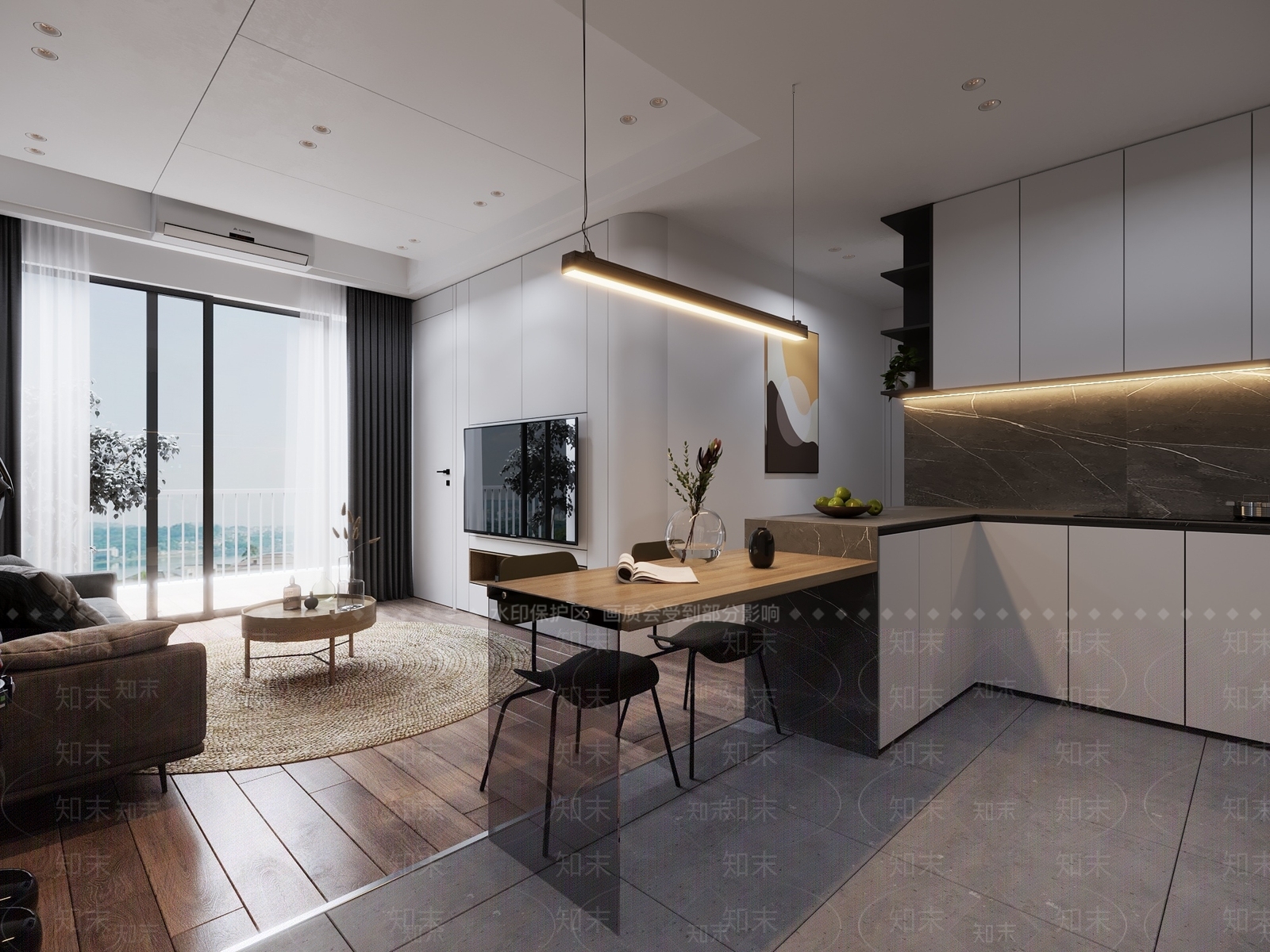 现代单身公寓3D模型下载【ID:1100686890】
