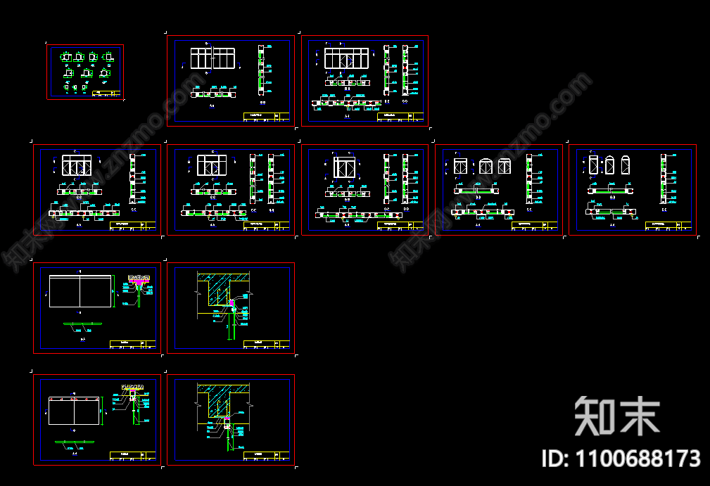 防火玻璃门施工图下载【ID:1100688173】