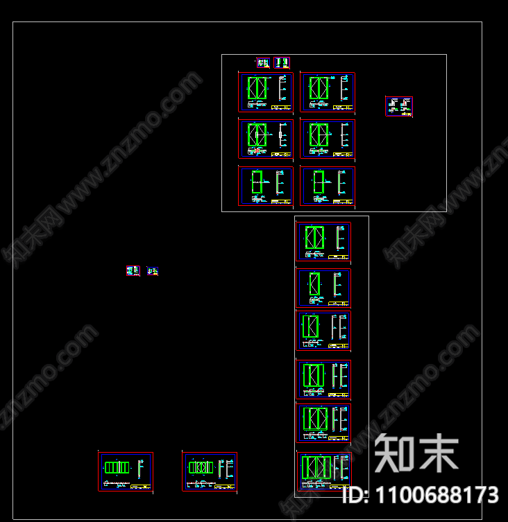 防火玻璃门施工图下载【ID:1100688173】