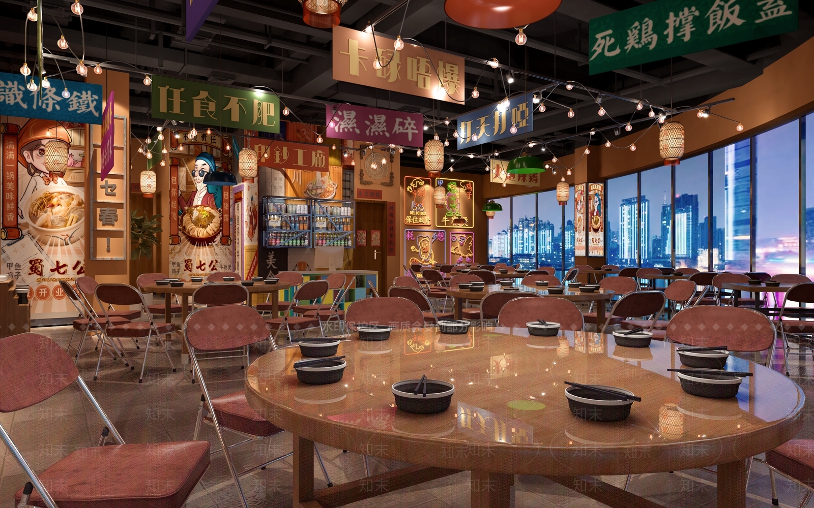 工业风火锅店3D模型下载【ID:1100689311】