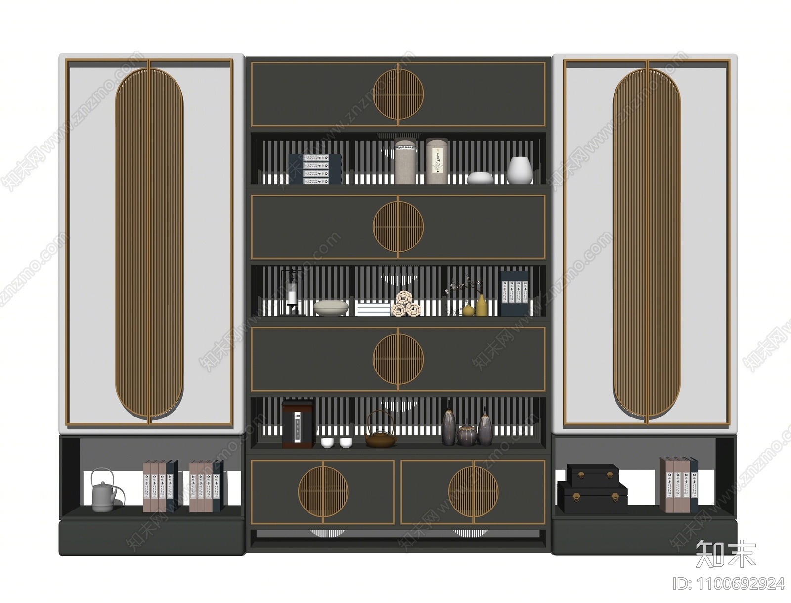 新中式博古架SU模型下载【ID:1100692924】