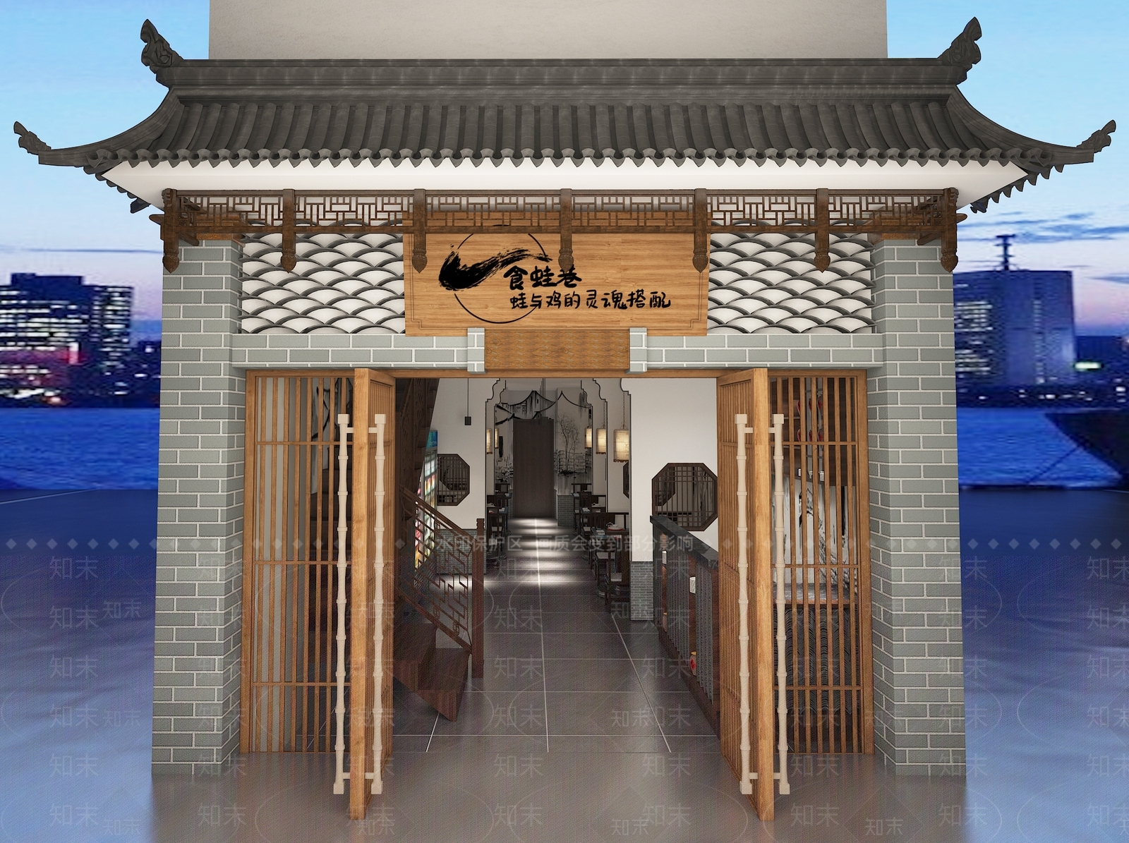 中式火锅店3D模型下载【ID:1100696591】