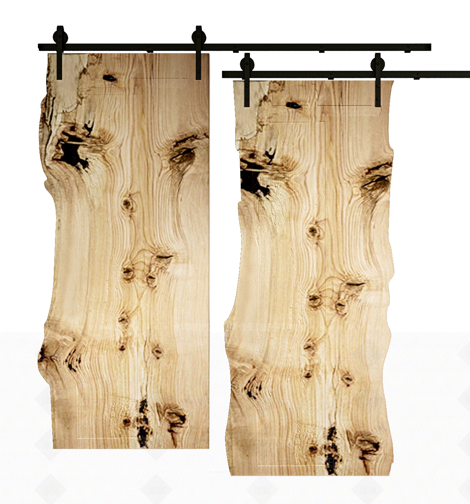 北欧实木谷仓推拉门3D模型下载【ID:1100701680】