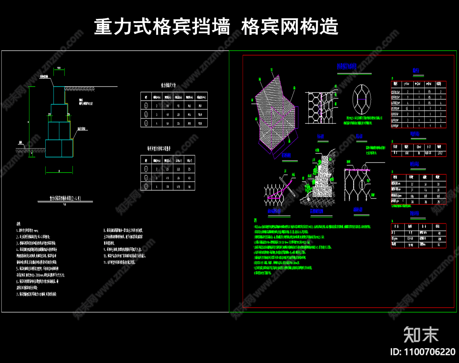 重力式格賓擋牆施工圖下載