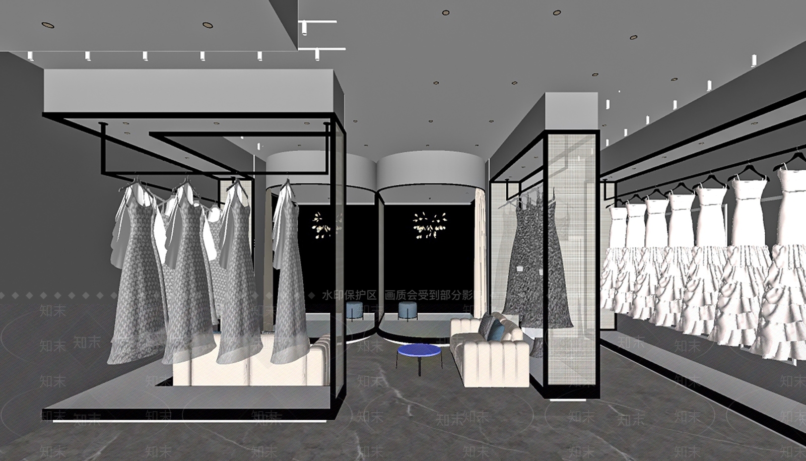 现代婚纱店摄影店SU模型下载【ID:1100707732】