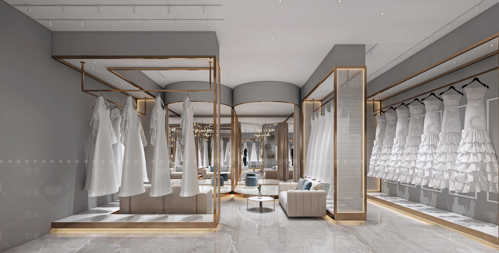 现代婚纱店摄影店SU模型下载【ID:1100707732】