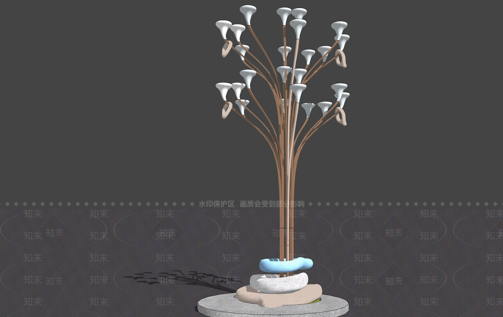 现代路灯SU模型下载【ID:1100707694】