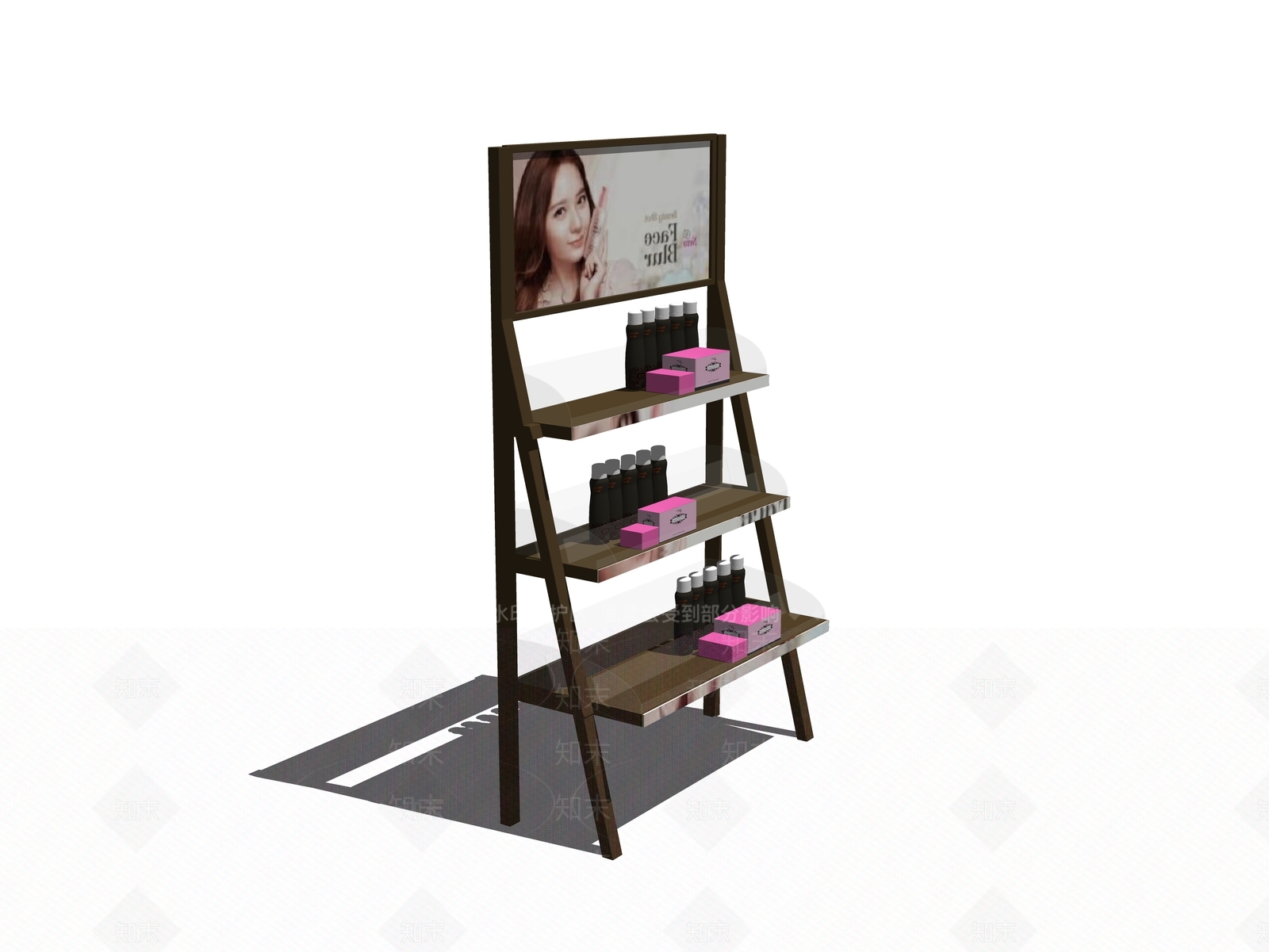 现代化妆品展示架SU模型下载【ID:1100709754】