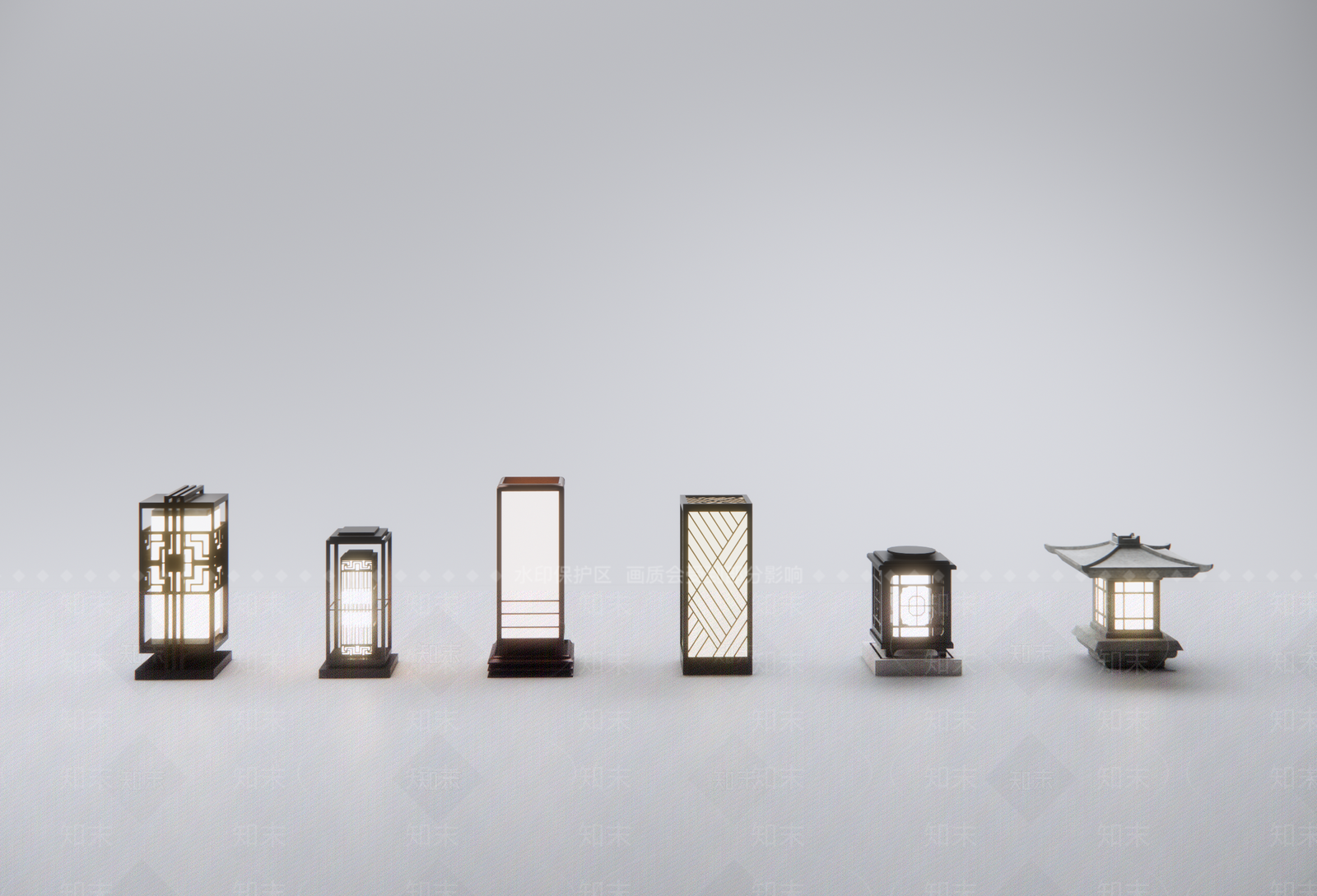 新中式户外灯SU模型下载【ID:1100712750】