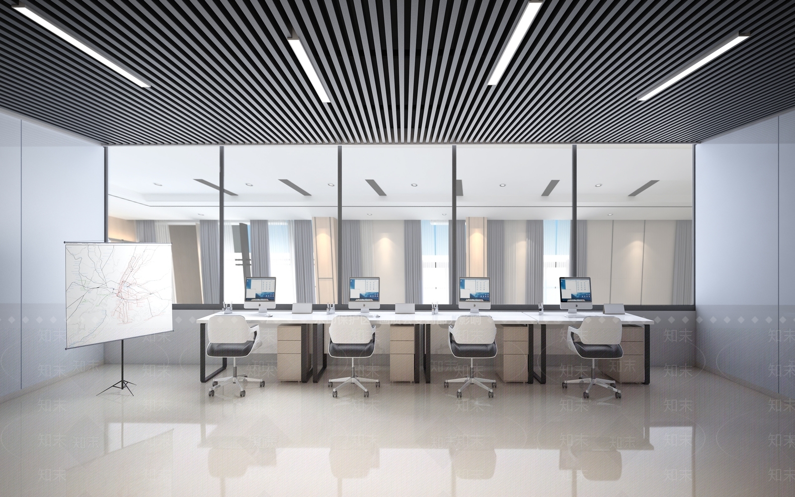 现代指挥控制室3D模型下载【ID:1100717351】