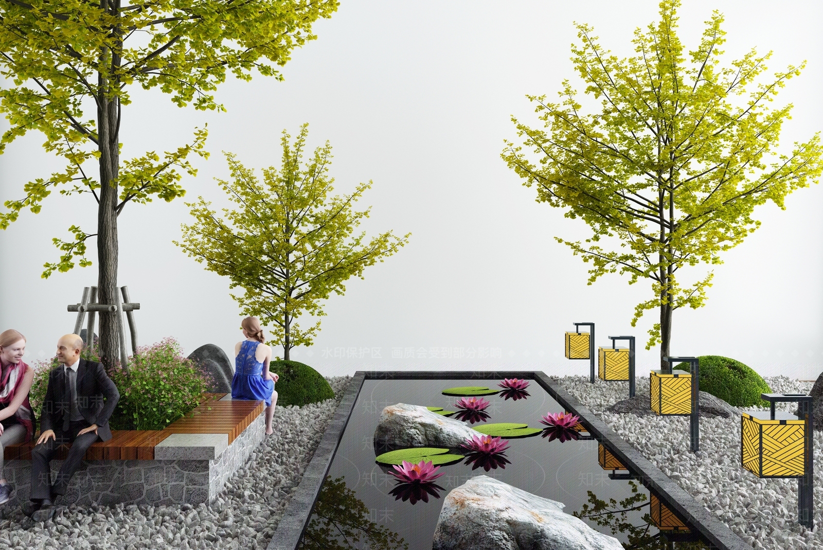 新中式假山山水3D模型下载【ID:1100727136】