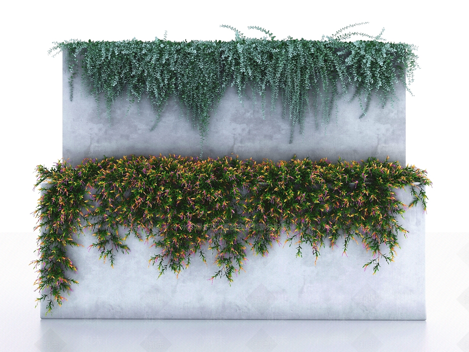 现代绿植墙3D模型下载【ID:1100726548】