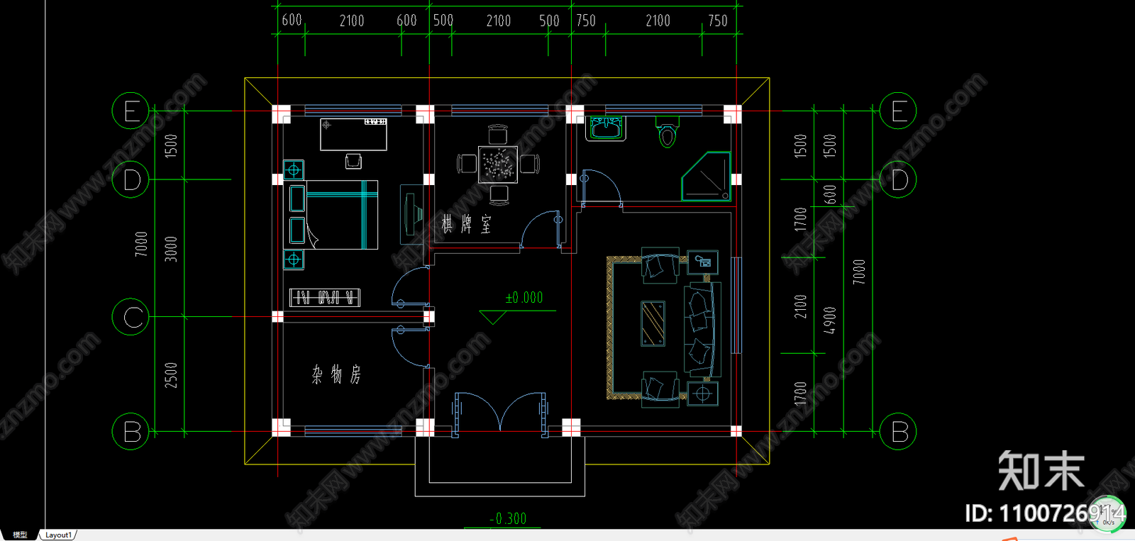 农村别墅设计图cad施工图下载【ID:1100726914】