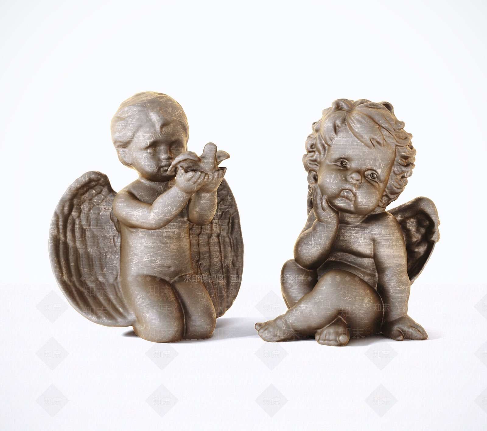 简欧天使雕塑3D模型下载【ID:1100731651】