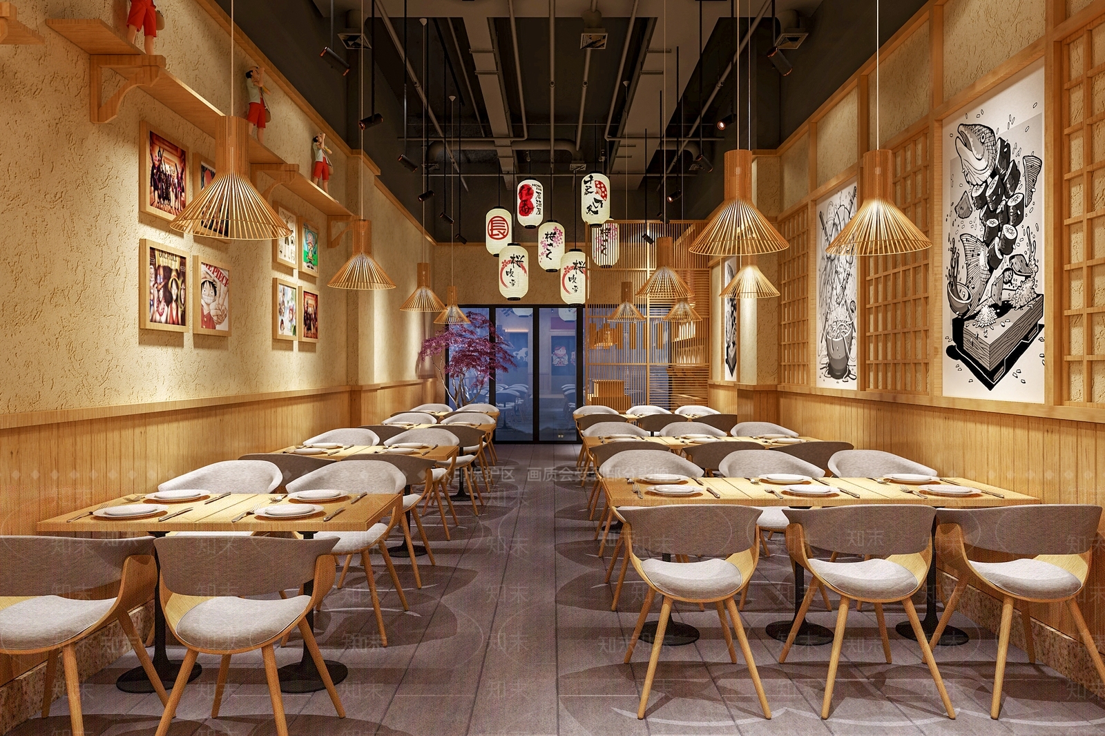 日式寿司店3D模型下载【ID:1100740521】