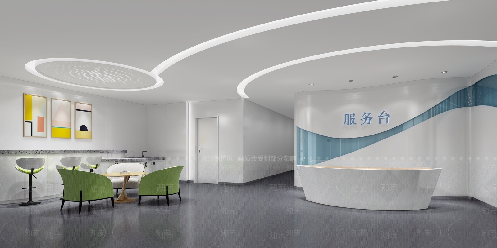 现代整形医院前台吧台3D模型下载【ID:1100741887】