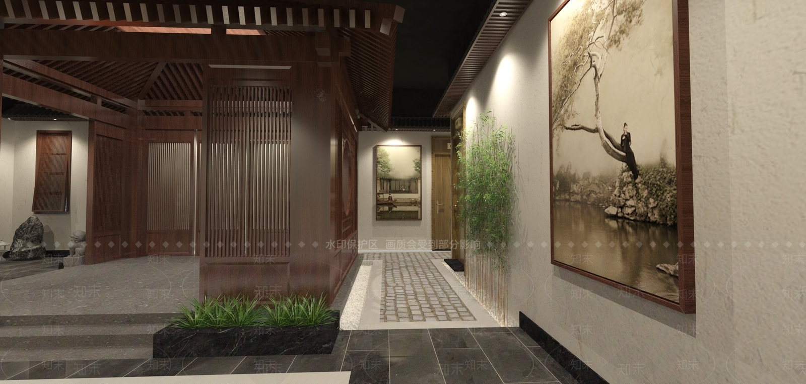 新中式茶馆3D模型下载【ID:1100747646】