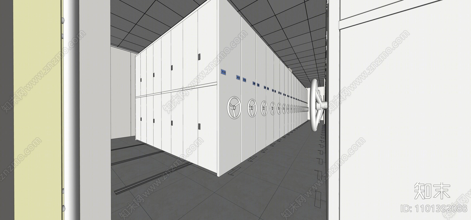 现代档案室SU模型下载【ID:1101392088】