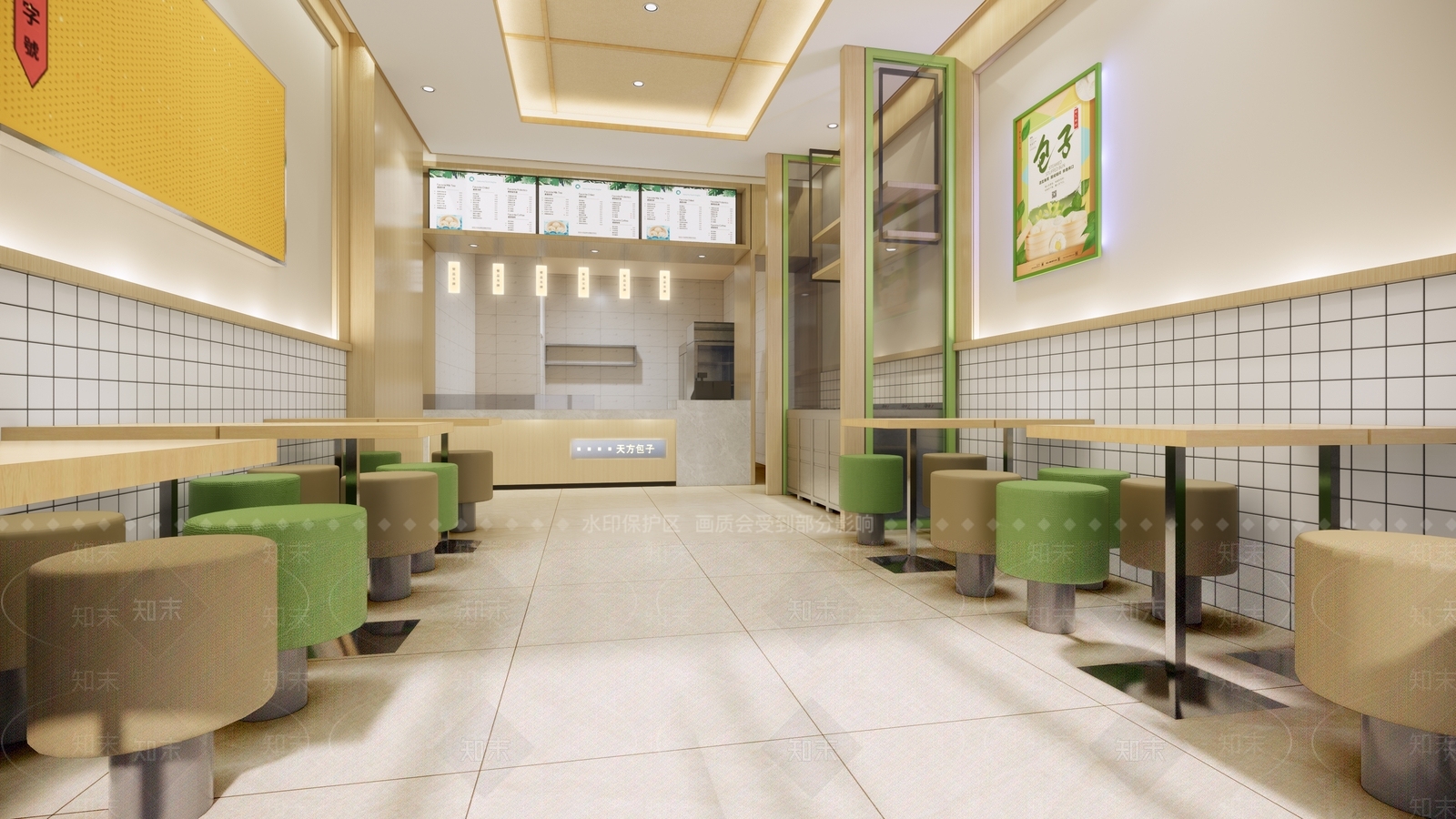 现代快餐店SU模型下载【ID:1100754377】