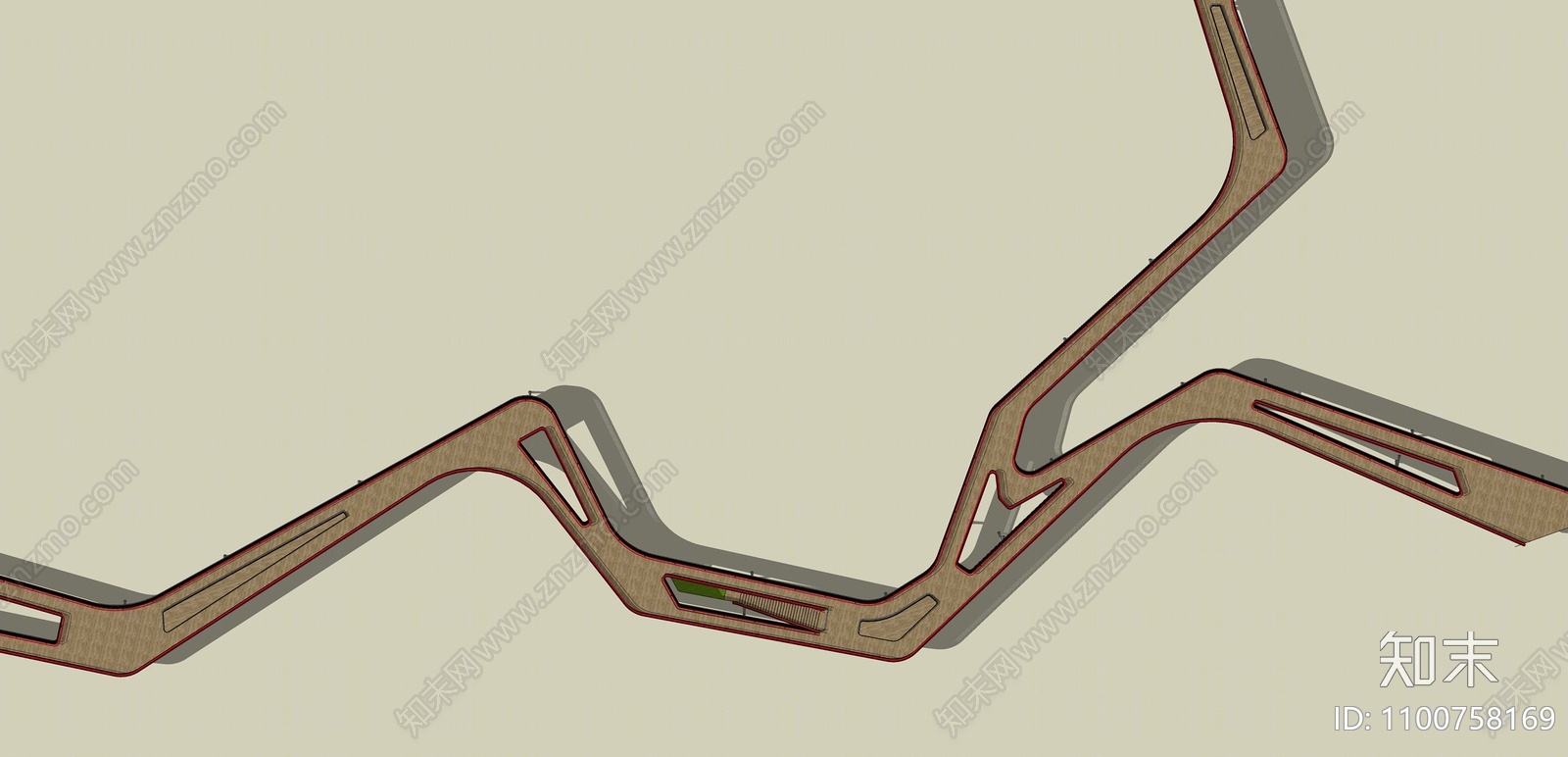 现代景观桥SU模型下载【ID:1100758169】