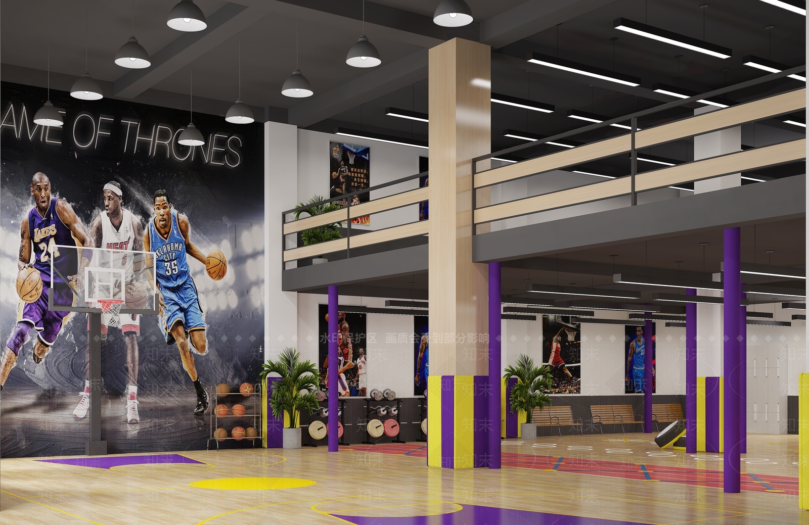 现代篮球运动馆3D模型下载【ID:1100759305】