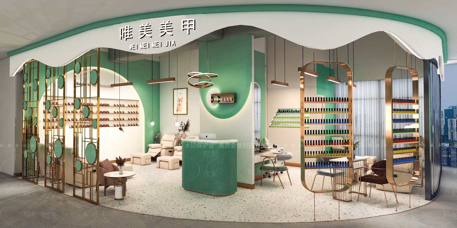 现代美容美甲美发3D模型下载【ID:1100761711】