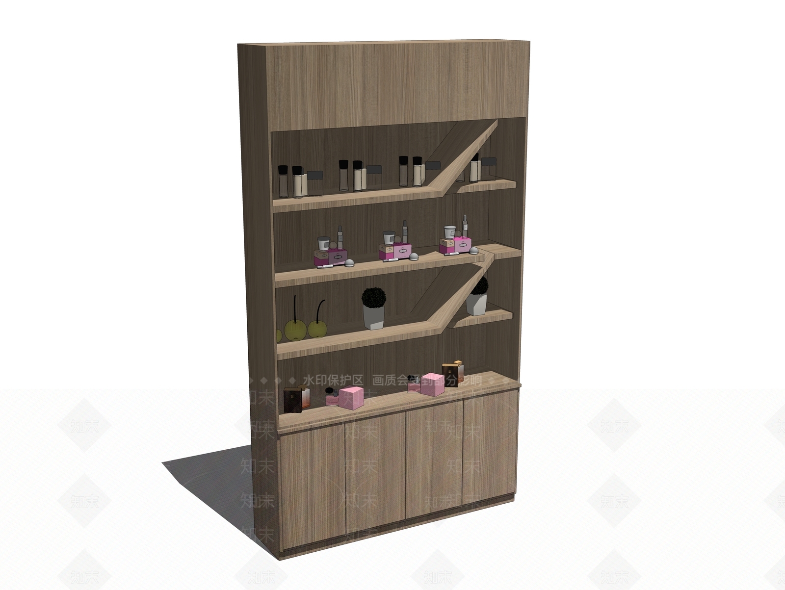 现代化妆品展柜SU模型下载【ID:1100766958】