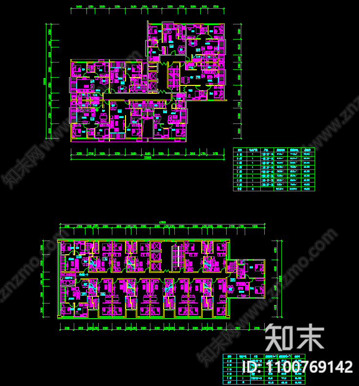 公寓cad施工图下载【ID:1100769142】