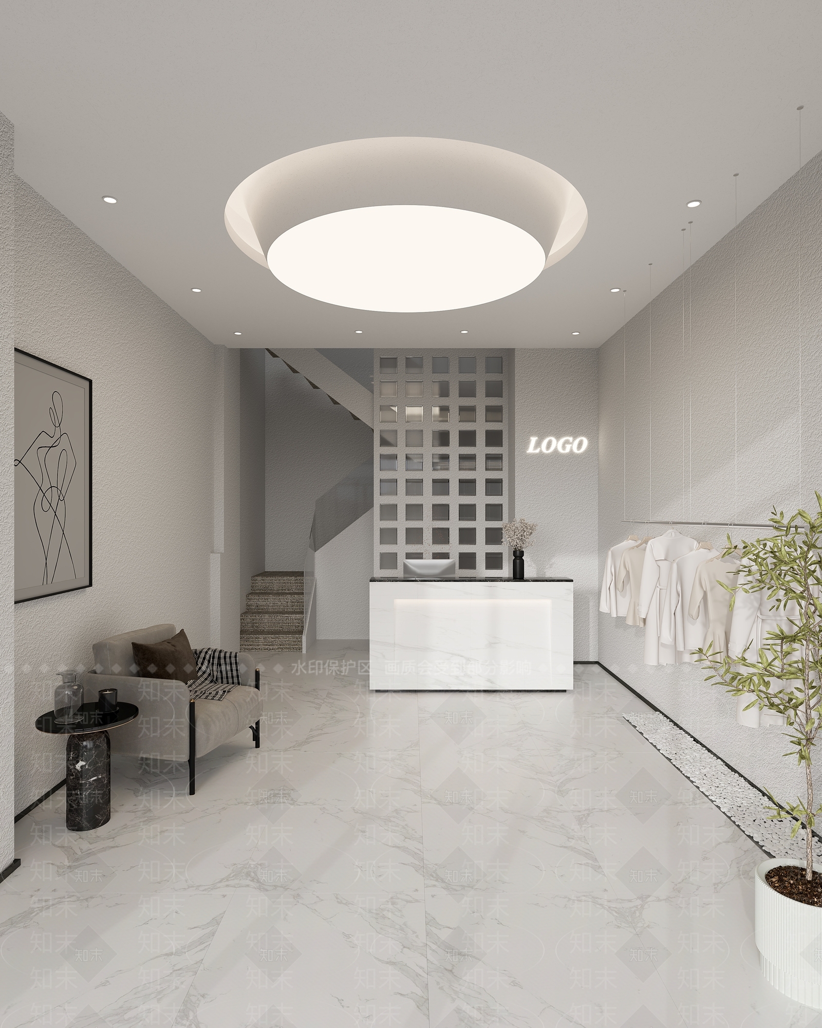 现代服装鞋店3D模型下载【ID:1100776279】