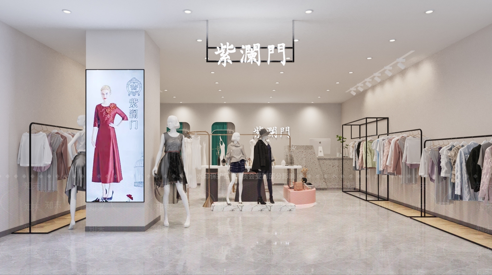 现代服装店3D模型下载【ID:1100775438】