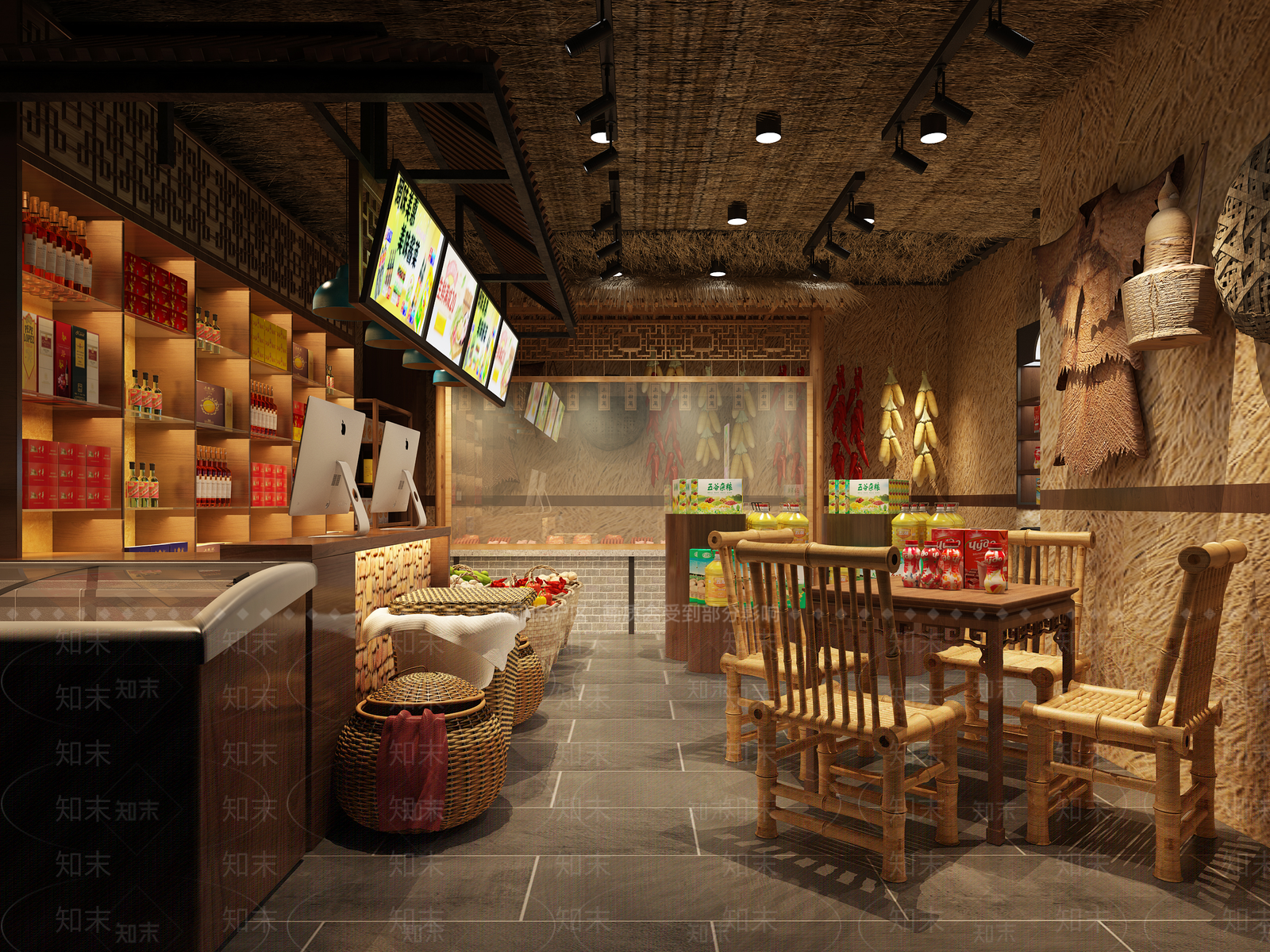 中式农家乐超市3D模型下载【ID:1100779901】