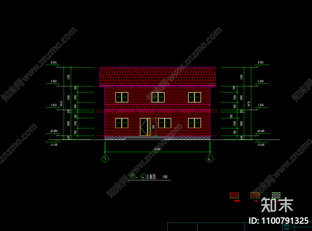 二层木结构住宅建筑施工图下载【ID:1100791325】