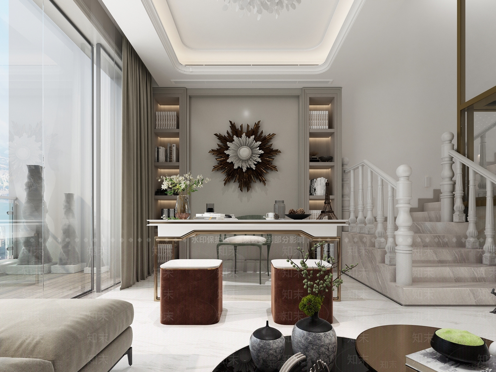 简欧茶室3D模型下载【ID:1100801527】