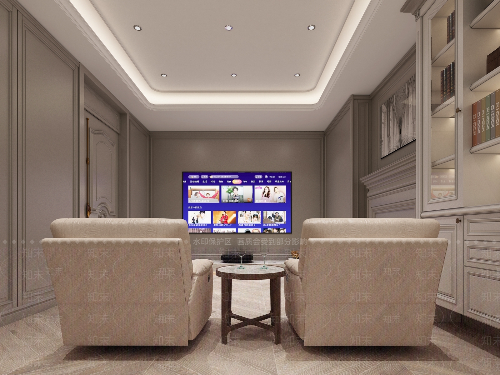 简欧家居影音室3D模型下载【ID:1100801832】