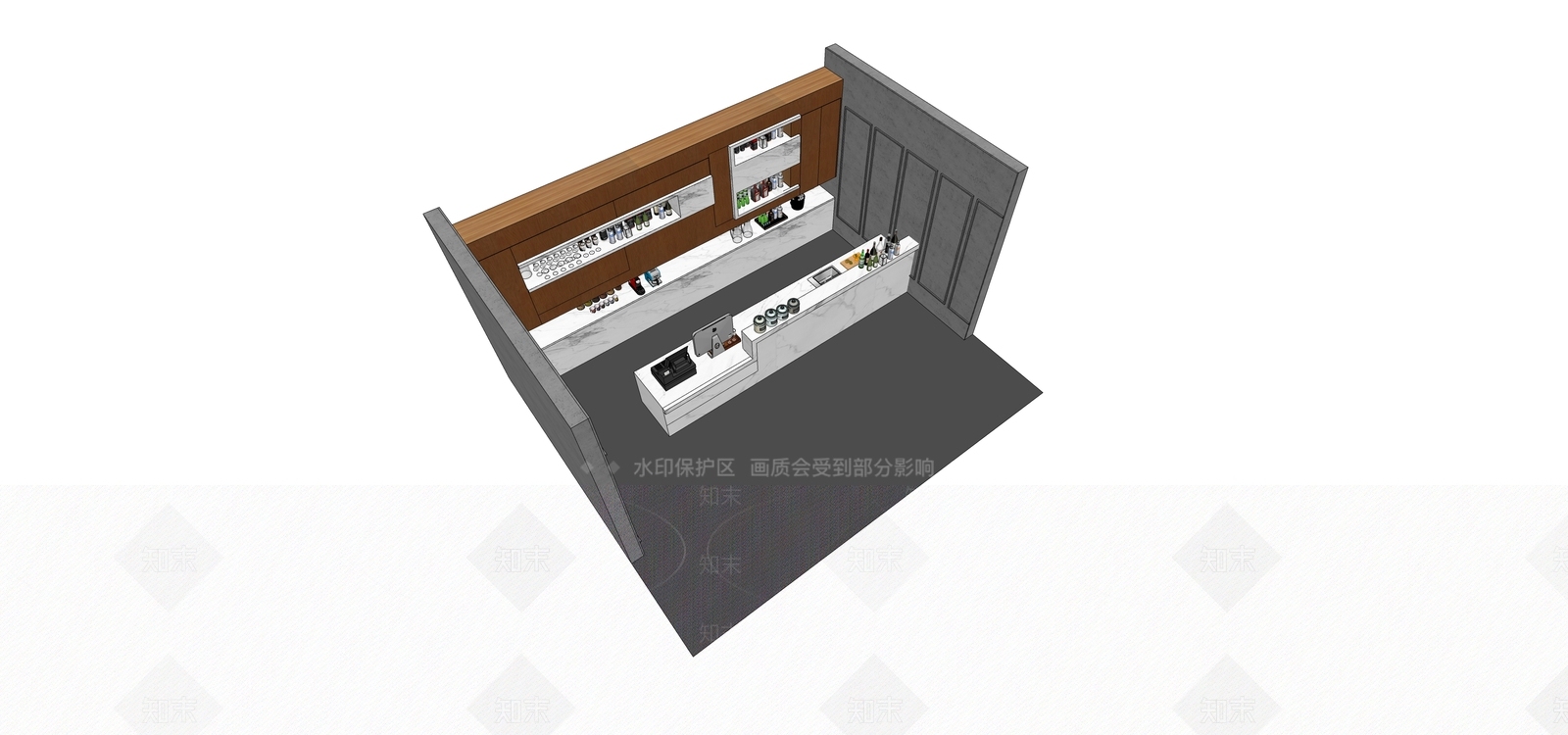 现代收银台SU模型下载【ID:1100809918】