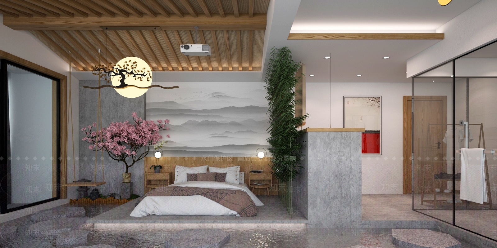新中式民宿3D模型下载【ID:1100812855】